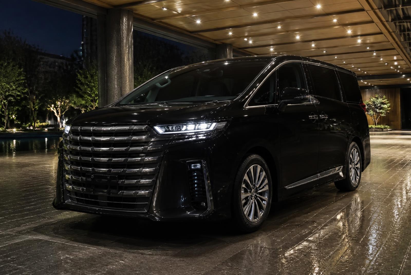 Alphard 阿爾法情境照片：夜間接送：飯店雨遮下等候，晚宴、紅眼班機都行