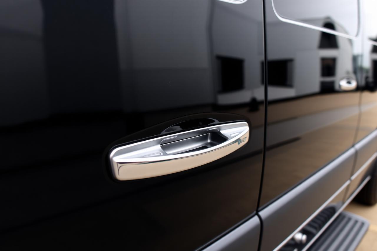 賓士保母車（Benz Sprinter）細節照片：細節：電動側滑門與低踏階，長輩貴賓上下車穩