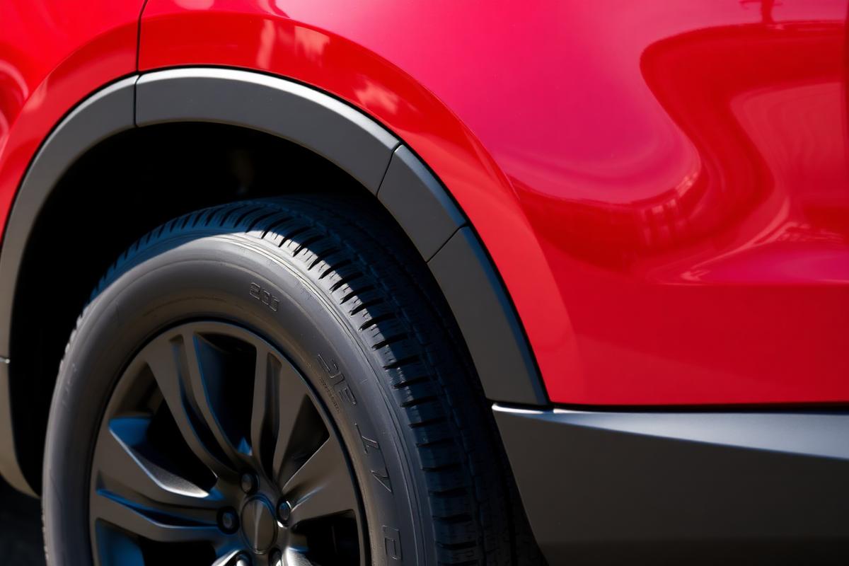 路虎 Range Rover Evoque細節照片：細節：黑輪圈與車側線條，近拍很有質感